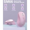 SOLAKAKA SM66 Pink Silent Dual Mode 2.4GHz Wireless Mouse, Adjustable