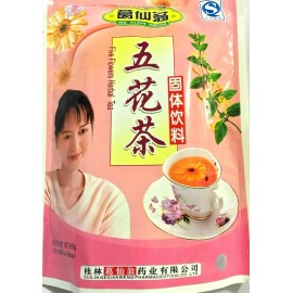 GE XIAN WENG Five Flower Tea Infusion - Wu Hua Cha  - 16 Bags x 10g
