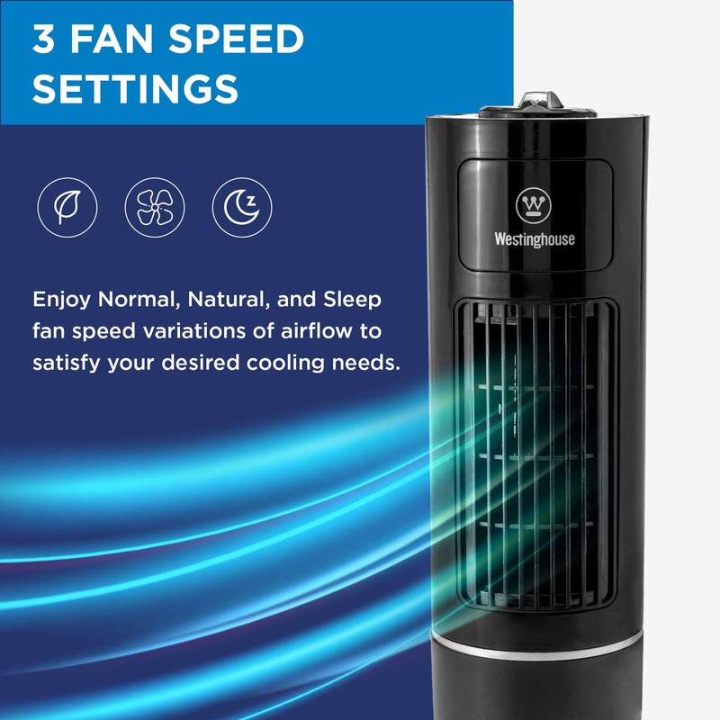 Westinghouse 12'' Personal Tower Fan - Space Saving Compact Design