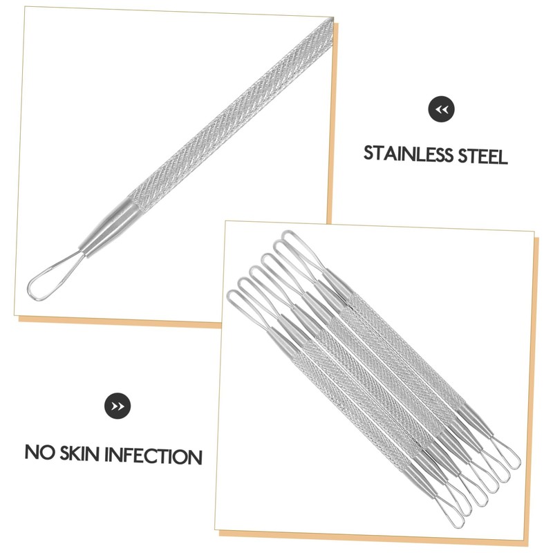 IWOWHERO Stainless Steel Pimple Squeeze Ring Set 7pcs Comedone Extractors