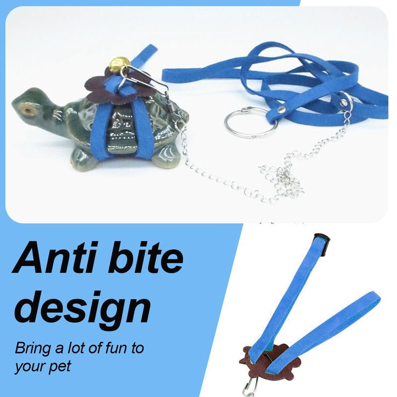 EIHI 1 Piece Leather Harness Strap for Turtles, Adjustable Small