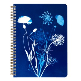 Clairefontaine 83504C Cyanotype Notebook with Double Spiral A5 14.8 x 21 cm 74 Sheets Lined Assorted Designs Pack of 1