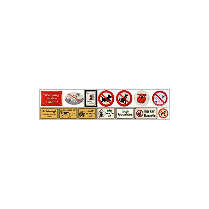 Weatherproof Enamel Sign Warning Before the Dog 17 x 12