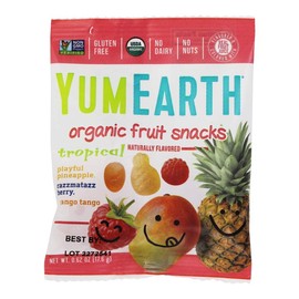 Organic Tropical Fruit Snacks Yum Earth 5 (0.62 oz) Packs Bag