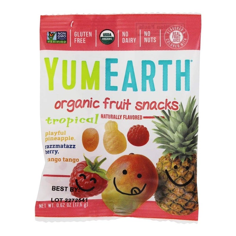 Organic Tropical Fruit Snacks Yum Earth 5 (0.62 oz) Packs