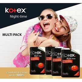 Sanitary Towels Night Time Maxi | Period Pads | Extra Cushioned for Comfort and Protection | Kotex Nighttime | Moisture-Wicking | Pack of 2x10 (20 Pads) | Including Jaspem Period Tracker