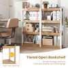 LOKO 4 Tier Open Bookshelf Set of 2, Freestanding Wooden