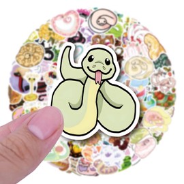 Pack of 100 Snake Stickers Pack Snake Sticker Set Waterproof Vinyl Stickers for Laptop Children Cars Motorcycle Bicycle Skateboard Luggage Suitcase Computer Sticker Graffiti Decal