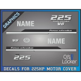 Unbranded Yamaha 225hp V6 FourStroke Outboard Engine Replacement Die-Cut Decals Stickers