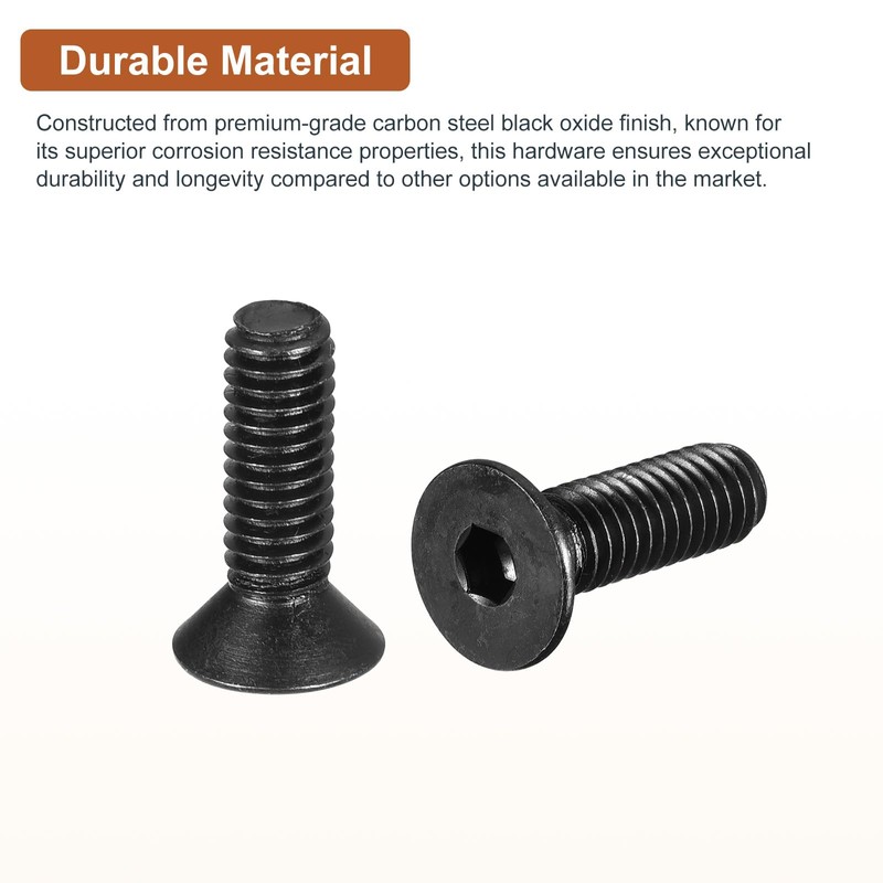 DTGN 5/16-18x1" Flat Head Socket Cap Screws, 30 Pack Hex