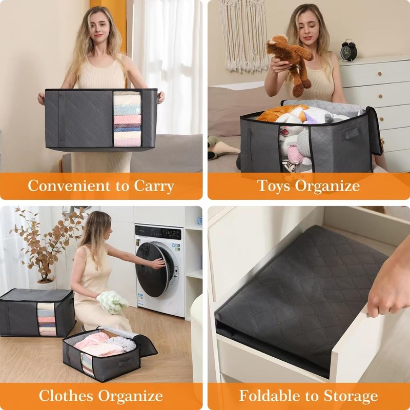 Auveir Pack of 6 60 L Storage Bags, Storage Boxes