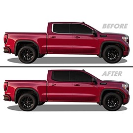 SlickMod Chrome Delete Blackout Vinyl Overlay for 2019-2023 GMC Sierra 1500 Window Trim (Matte Black, 1. Window Trim)