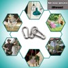 MYUYONG 6 PCS 304 Stainless Steel Carabiner Spring Snap Hook，Silver