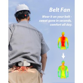 BARITO Portable Waist Fan, Wearable Shirt Fan Rechargeable with 25H Battery Life, 6600RPM Strong Wind, 4-in-1 Hands-Free Cool Clip Fan Under Shirt Quiet & Portable – For Work, Travel, Outdoors - Black