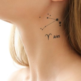Aries - Widder - Forever Never® | Temporäre Tattoos für Erwachsene - Hält bis zu 2 Wochen | vegan, wasserfest, EU-zertifiziert