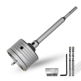 CSOOM Concrete Hole Saw 3-3/4" (95mm) with 220mm SDS Plus Shank Connecting Rod, Carbide Cement Hole Saw for Concrete Cement, Brick Wall Stone