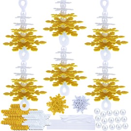 24 Sets Christmas Craft Kits Gold Snowflake Layered Christmas Ornament Craft Kit DIY 3D Snowflake Tree Ornaments Decorations Art Sets Foam Snowflake Xmas Arts and Crafts Home School DIY Activities