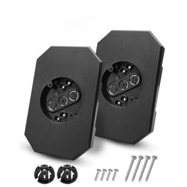 2 Pack of 8141DBL Siding Light Mounting Block Bracket Black with Built-in Electrical Box, Fit for 1/2 inch Outdoor Mounting Plate Vinyl and 4 inch Siding
