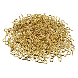 100 Pcs Small Screw Eye Pins, 10mm x 5mm small eye hooks, Eye hooks screw is suitable for jewelry making, pendant beads, DIY making (Rose Gold)