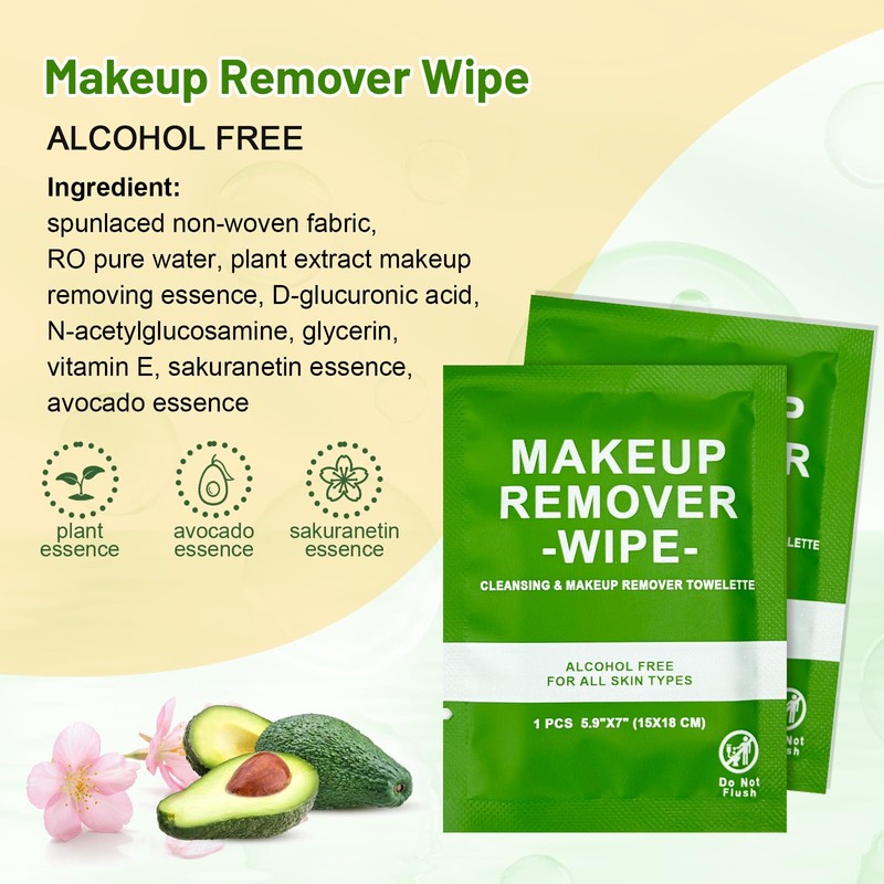 100 Count Makeup Remover Wipes Bulk Individually Wrapped, Travel Towelette