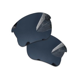 Combine8 4 Pairs Ploarized Replacement Lenses for Oakley Flak Jacket XLJ OO9009/Flak Jacket XLJ Asian Fit (AF) Sunglasses - Black + Silver Titanium + Ice Blue + Fire Red