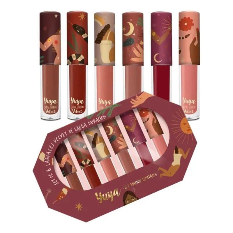 Pack X6 Labiales Velvet Edición Limitada Yuya