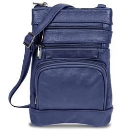 Krediz leather Crossbody Purses for Women, Multi Pocket Crossbody Purse with Adjustable Strap, Soft & Durable Leather Purse