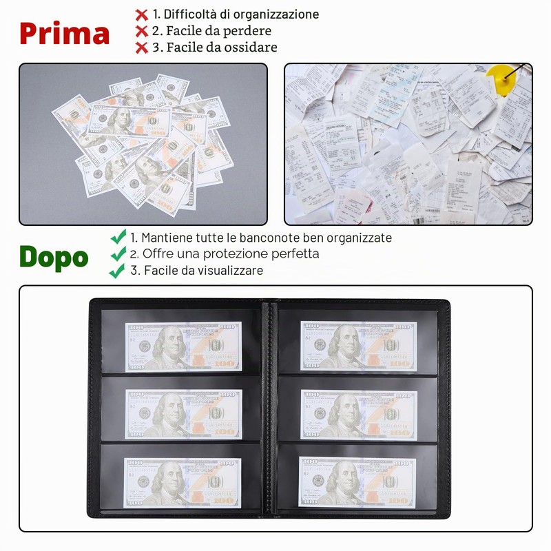 Fippy 60 Tasche Album Porta Banconote da Collezione, Raccoglitore per