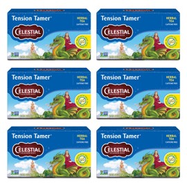Celestial Seasonings Tension Tamer Herbal Tea, Caffeine Free, 20 Tea Bags Box (Pack of 6)