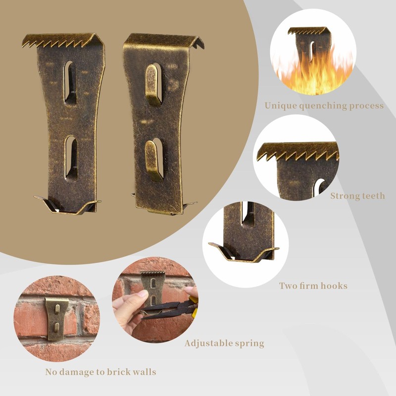 qieoyk Brick Clips - 8 Pcs Heavy Metal Wall Hangers