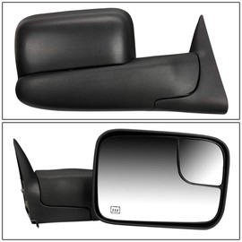 Auto Dynasty Right Side Black Power Heated Flip Up Rear View Side Towing Mirrors Compatible with Dodge Ram 1500 2500 3500 BR/BE 94-97