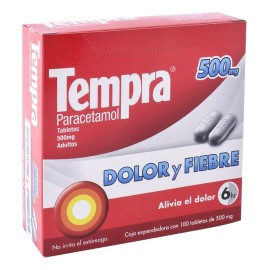 Tempra Tableta 500 Mg, 100 Tabletas 🔥 ¡Alivio Confiable para el Dolor y la Fiebre!
