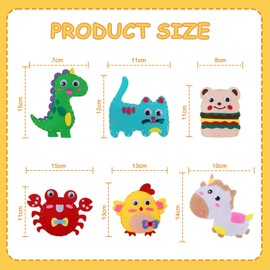 Children's Sewing Kit, 6 Pieces Sewing Set, Children, Felt Animals Sewing Set, Felt Sewing Kits, DIY Art Craft, Creative Craft Set, Children's Craft Set, from 4 Years with Embroidery Thread, Plastic