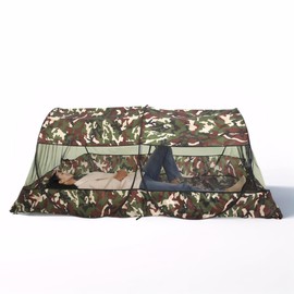 ele ELEOPTION Portable Camping Tent for Camping Hiking Backpacking Hunting Travel Outdoor XL Size Foldable Pop-Up Mosquito Sleeping Net Mesh Protection Camouflage