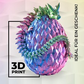 Dragon Figure Toy - Hatching Fantasy Dragon in the Egg - 36 cm Collectible Figure - Creative Role Play & Gift Idea for Boys & Girls (Blue/Green/Purple)