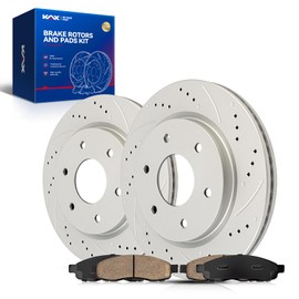 KAX 12.6" Front Rotors and Pads Kit For 2005-2007 Nissan TITAN, 2005-2006 Nissan Armada, 2005-2006 INFINITI QX56, Front Disc Brakes