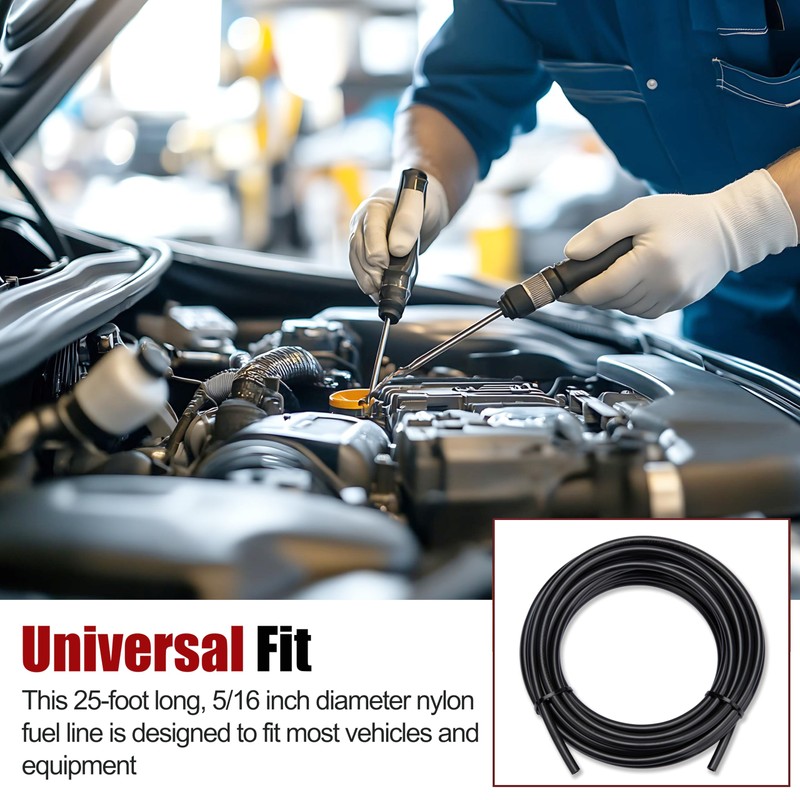 Nylon Fuel Line Universal Fit 800-071 25 Feet Of 5/16