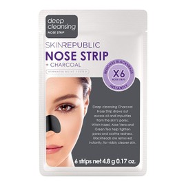 Skin Republic Charcoal Nose Strip 6 Pack, Black