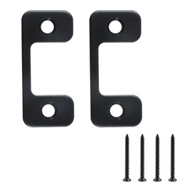 Mewutal 2pcs Adjustable Strike Plate for Exterior Doors 1" x 2 1/4" Deadbolt Latch Restorer Black Striker Lock Plate Gate Latch Reinforcement Accessories for Deadbolts and Electronic Locks (Black)