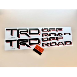 Black & Red Stickers Replacement Compatible with TRD, Offroad 4x4 Four Wheel Drive Decal Auto Decoration, for Truck Bed, Off Road Vehicle, SUV, Durable & Weatherproof, Size 21 x 3 inch (Set of 2)