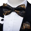 DiBanGu Mens Black and Gold Pretied Bow Ties Floral Bowtie