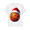 Funny Christmas Basketball Design with Fairy Lights T-Shirt, White