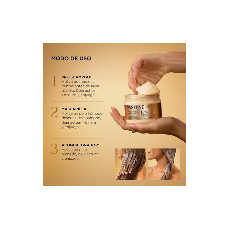 Pantene Reconstrucción Molecular Mascarilla Intensiva Diaria Para Cabello muy Dañado
