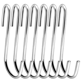 ESFUN 18 Pack 4 inch Heavy Duty S Hooks Pan Pot Holder Rack Hooks S Shaped Hooks Hangers for Oval Ceiling Pot Rack Hanging Kitchenware Spoons Pans Pots Utensils Clothes Bags Towels Plants (Silver)