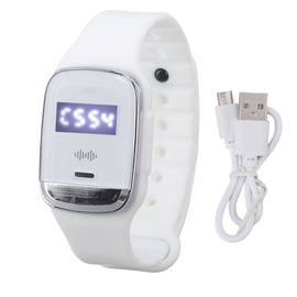 Ultrasonic Mosquito Repellent Bracelet Watch Temperature Detection USB Rechargeable Mosquito Wristband Watch White