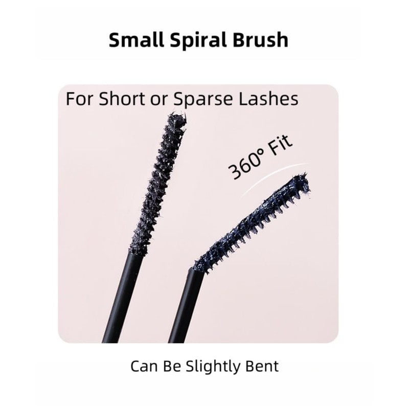 Black Mascara with Small Brush for Fine Short/Sparse Lash, Lengthening,