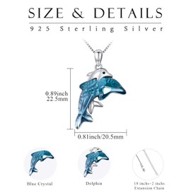 SOESON Mum Necklace,Dolphin Necklace for Women, Mom Daughter Necklace Crystal Dolphin Necklaces Dolphin Jewellery Dolphin Pendant Ocean Jewellery Mother‘s Day Gifts Valentine's Dayfor Mom Wife