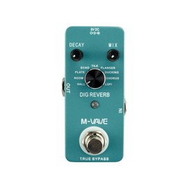 Mingzhe DIG Reverb Digital Reverb Guitar Effect Pedal 9 Reverb Types Decay & Mix Control True Bypass Full Metal Shell