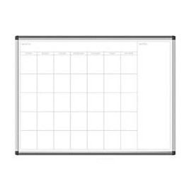 U Brands Magnetic Dry Erase Calendar Board, 35 x 47 Inches, Silver PINIT Frame, Marker Included (2903U00-01)