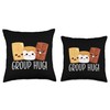 Group Hug Camping Campfire Chocolate Marshmallow S'Mores Throw Pillow